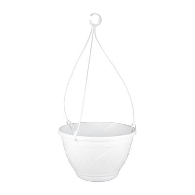 Горшок подвесной Лилия 2,5л 20*20*12 белый с подвеской (уп.40)