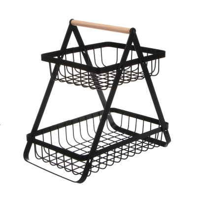 Корзина для фруктов 22x14x25см двухярусная, углеродистая сталь