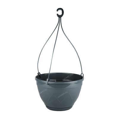 Горшок подвесной Лилия 2,5л 20*20*12 антрацит с подвеской (уп.40)