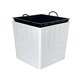 Горшок КВАДРО 23,4л d30 h30 БЕЛЫЙ с вкладкой (уп.2)