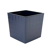 Горшок КВАДРО 23,4л d30 h30 АНТРАЦИТ с вкладкой (уп.2)