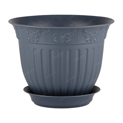 Горшок Виноград 2,25л d22 антрацит с поддоном (уп.10)