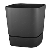 Горшок Гранд Квадрат 2,7л 15*15*15 чёрный с поддоном (уп.9)