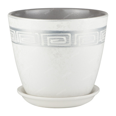 Горшок Бутон Меандр 3,2л 18см с поддоном (уп.6)