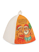 Шапка для бани "Дадим жару" светлая