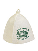 Шапка для бани "Баня парит, здоровье дарит" светлая