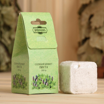 Соляной брикет для бани "Пихта" 200 г