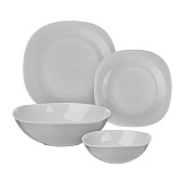 Набор столовой посуды 19пр Грей опаловое стекло, квадрат