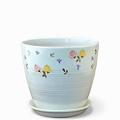 Горшок Бутон Ситец 1л 12см с поддоном (уп.6)