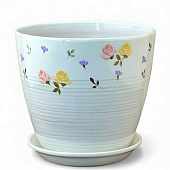 Горшок Бутон Ситец  3,8л 18см с поддоном (уп.6)