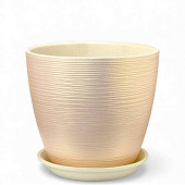 Горшок Бутон Перламутр персик 1,7л d15см с поддоном (уп.6)
