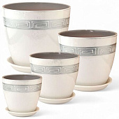 Набор горшков Бутон меандр из 4-х 0,9\1,7\3,2\5л (уп.2)