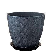Горшок Бутон Шелк графит 2л d15см с поддоном(уп.6)