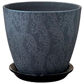 Горшок Бутон Шелк графит 5,4л d21см с поддоном(уп.2)