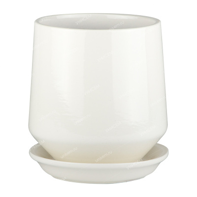 Горшок Виктория Глянец белый d13 h16 (уп.6)