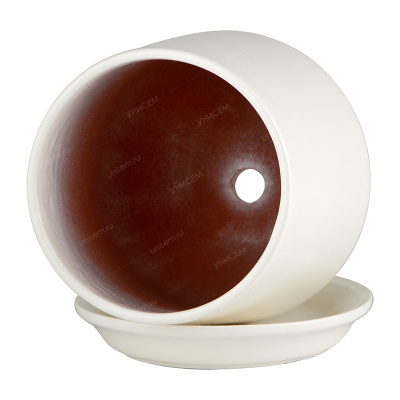 Горшок Виктория Глянец белый d13 h16 (уп.6)