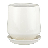 Горшок Виктория Глянец белый d18 h19 (уп.6)