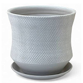 Горшок Цилиндр Лен серый 5,8л d22см с поддоном, гончарка