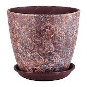 Горшок Бутон Яшма лиловый 3,8л 18см с поддоном (уп.6)