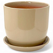 Горшок Верона Глянец капучино 3л d18 h16 с поддоном (уп.6)