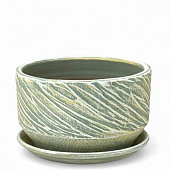 Горшок Плошка Безе мята 1,8л d15см с поддоном, гончарка