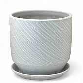 Горшок Цилиндр Безе серый 3,8л d18см с поддоном, гончарка