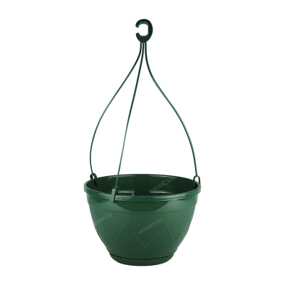 Горшок подвесной Лилия 2,5л 20*20*12 зелёный с подвеской (уп.40)