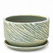 Горшок Плошка Безе мята 1,7л d18см с поддоном, гончарка