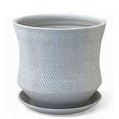 Горшок Цилиндр Лен cерый 3.2л d19см с поддоном, гончарка