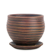 Горшок Модерн шоколад 1,5л d15 h13 с поддоном, гончарка