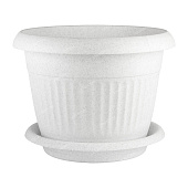 Кашпо Ливия 26л D420мм мраморный с поддоном (уп.5)