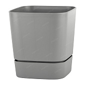 Горшок Гранд Квадрат 2,7л 15*15*15 серый-муссон с поддоном (уп.9)