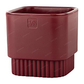 Горшок Бостон квадрат VipSet 2,7л d15,3 бордо с дренажной системой (уп.10)