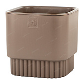 Горшок Бостон квадрат VipSet 5,5л d19,2 шоколад с дренажной системой (уп.6)