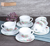 Набор чайный стеклокерамика 12пр 220мл Кустовая роза (уп.8)