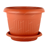 Кашпо Ливия 26л D420мм терракот с поддоном (уп.5)