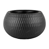 Кашпо Жемчужина 16л d360 графитовый с внутренней вставкой 7л (уп.2)