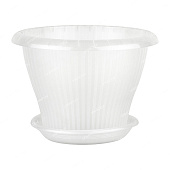 Горшок Гамма плюс 2,9л d22 прозрачный с поддоном (уп.24)