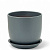 Горшок Верона Глянец мат/серый темный d11 h10см с поддоном (уп.6)