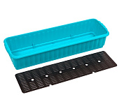 Ящик для цветов 590*190*120 большой с дренажной решеткой, цветной (уп.10)