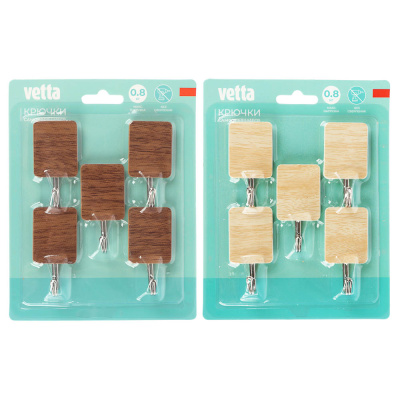 Крючок самоклеющийся 5шт металл, 2 цвета