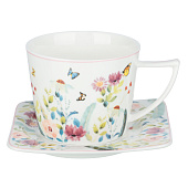 Набор чайный 2пр 250мл Цветы фарфор, подарочная упаковка