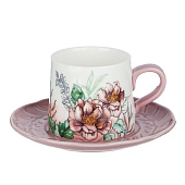 Набор чайный 2пр 180мл Сирень фарфор, подарочная упаковка
