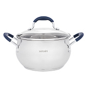 Кастрюля 3,9л Альба 20х11,5см со стеклянной крышкой, индукция