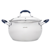 Кастрюля 6,5л Альба 24х13,5см со стеклянной крышкой, индукция