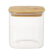 Банка для хранения ЭКО Вуд 750мл 10,5х10х10см стекло, бамбук