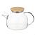 Чайник заварочный 1л Эко, стекло, бамбуковая крышка