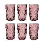 Набор из 6-и стаканов 350мл стекло, бордовый ромб