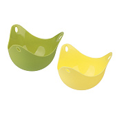 Форма для яиц пашот 9х6см набор 2шт, силикон, 2 цвета