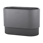 Горшок Бостон овал VipSet 7л 30*30*20,3 антрацит с дренажной системой (уп.3)